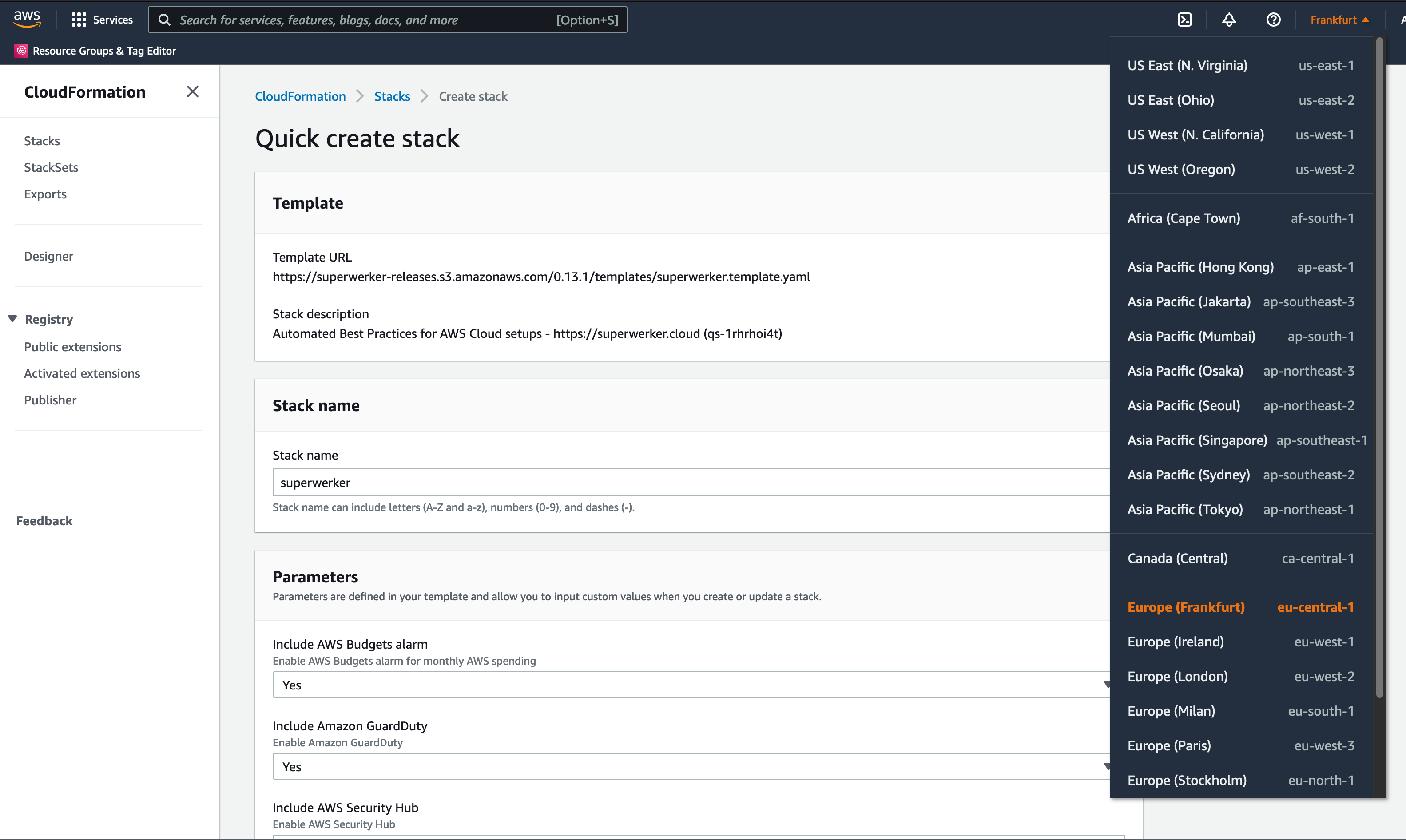 CloudFormation for superwerker